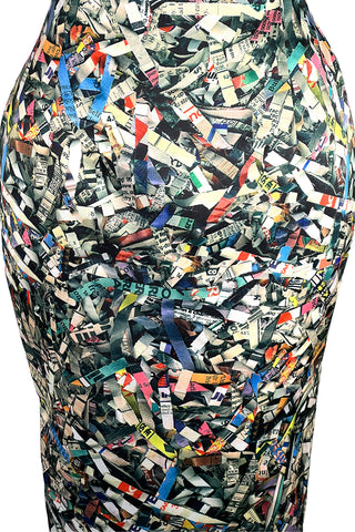 Spring 1998 Todd Oldham Shredded Newspaper Print Dress