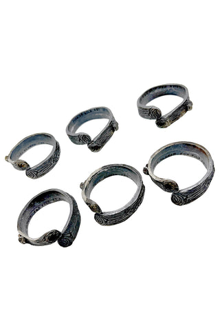 '90s Todd Oldham Log Napkin Rings for Nick at Night, Set of 6