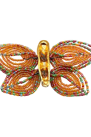 Spring 1993 Todd Oldham 24 kt Gold Plated Butterfly Object With Glass Beaded Wings