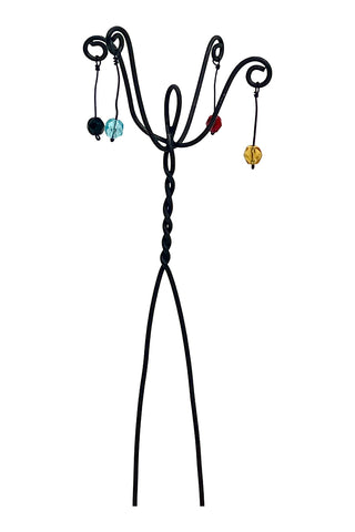 Spring 1998 Todd Oldham Ebonized Silver Wire Hair Pick with Glass Beads