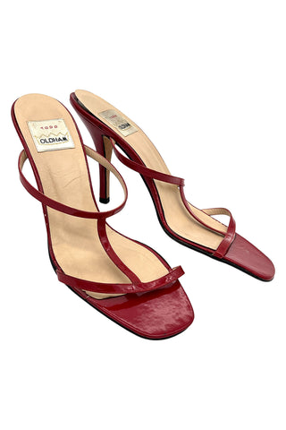 Spring 1995 Todd Oldham Red Patent Leather Sandals, Size 39