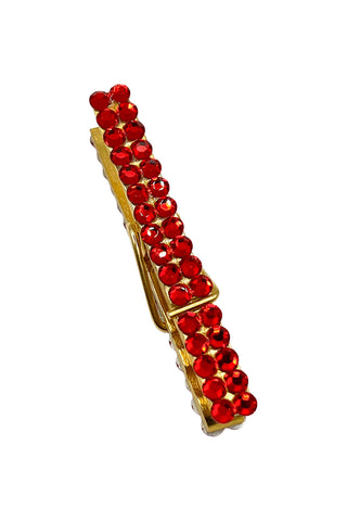 Spring 1995 Todd OIdham 24 kt Gold Plated Red Crystal Encrusted Clothespin