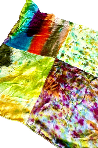 Todd Oldham Tie-Dye Rayon Patchwork Velvet Pillow Slip Cover