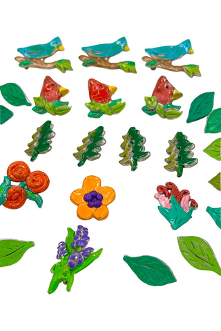 Vintage Todd Oldham "Spring Has Sprung" Lacquered Buttons, Set of 28