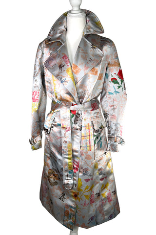 Spring 1997 Todd Oldham Printed Satin Trench Coat