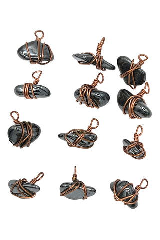 Vintage Todd Oldham Hematite Wrapped in Copper Wire Buttons, Set of 12
