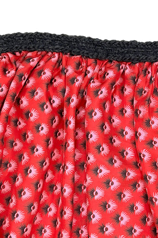 Todd Oldham 1992 Tuft Print Fabric Skirt