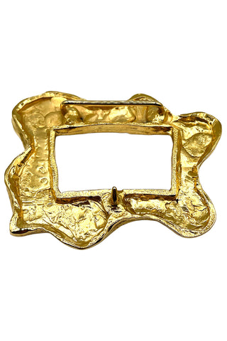 Spring 1993 Todd Oldham 24 kt Gold Plated Frame Belt Buckle With Swarovski Crystals