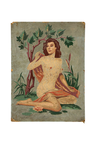 Vintage "Woodland Bather" Unfinished Paint-by-Number