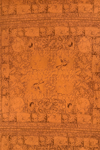 Vintage 1995 Todd Oldham Leather Tooling Print Silk Knit Panel, 4.25 Yards